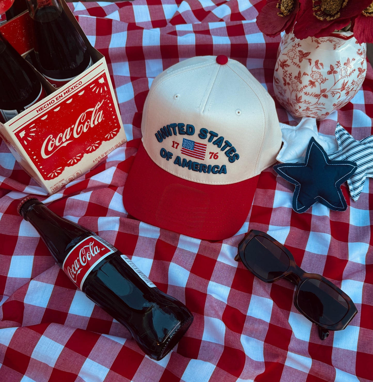 3D Puff United States Of America Canvas Embroidery Hat