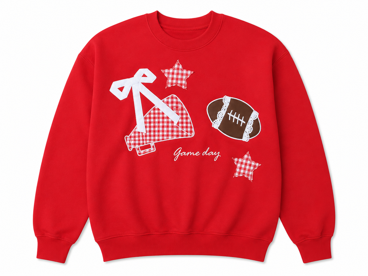 Applique Game Day Embroidered Crewneck