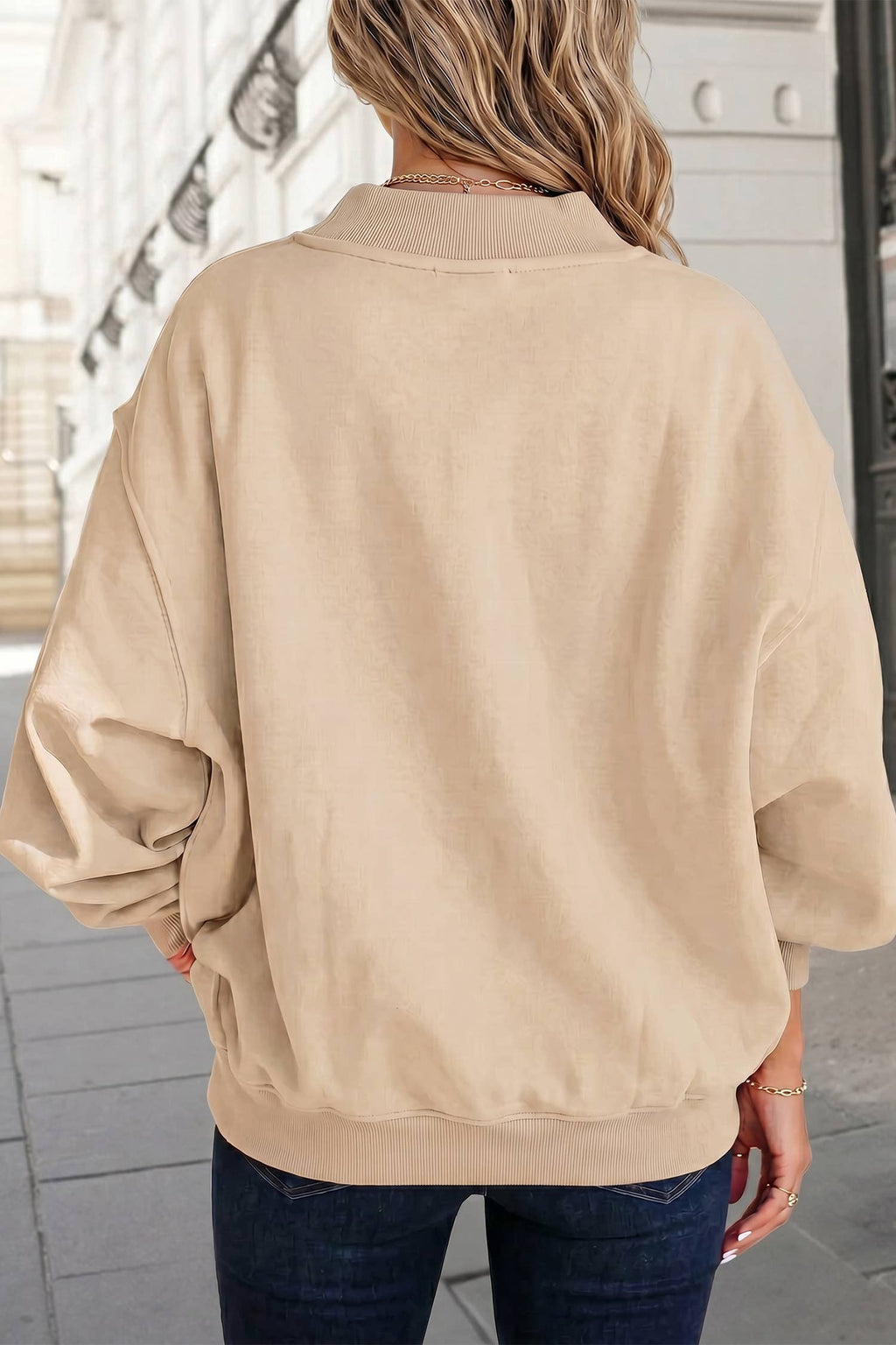 Reversible Oversized Mock Neck Sweatshirt | S-4X