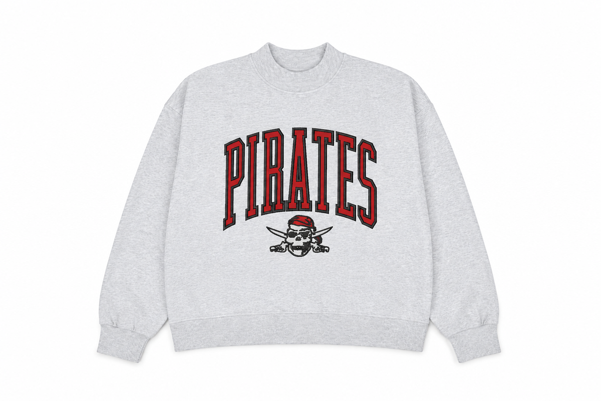 Embroidered Pirates Mockneck