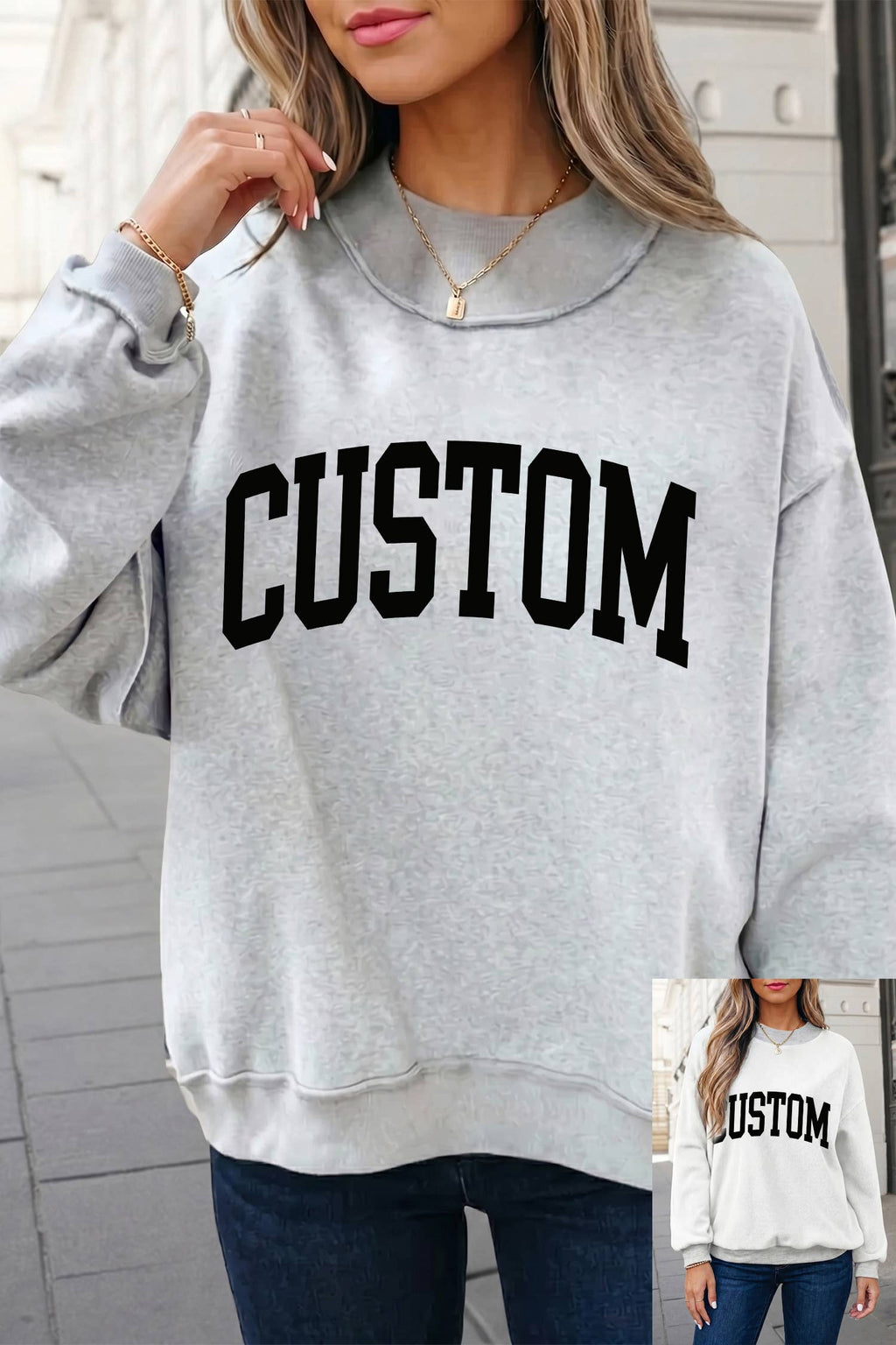 Reversible Oversized Mock Neck Sweatshirt | S-4X
