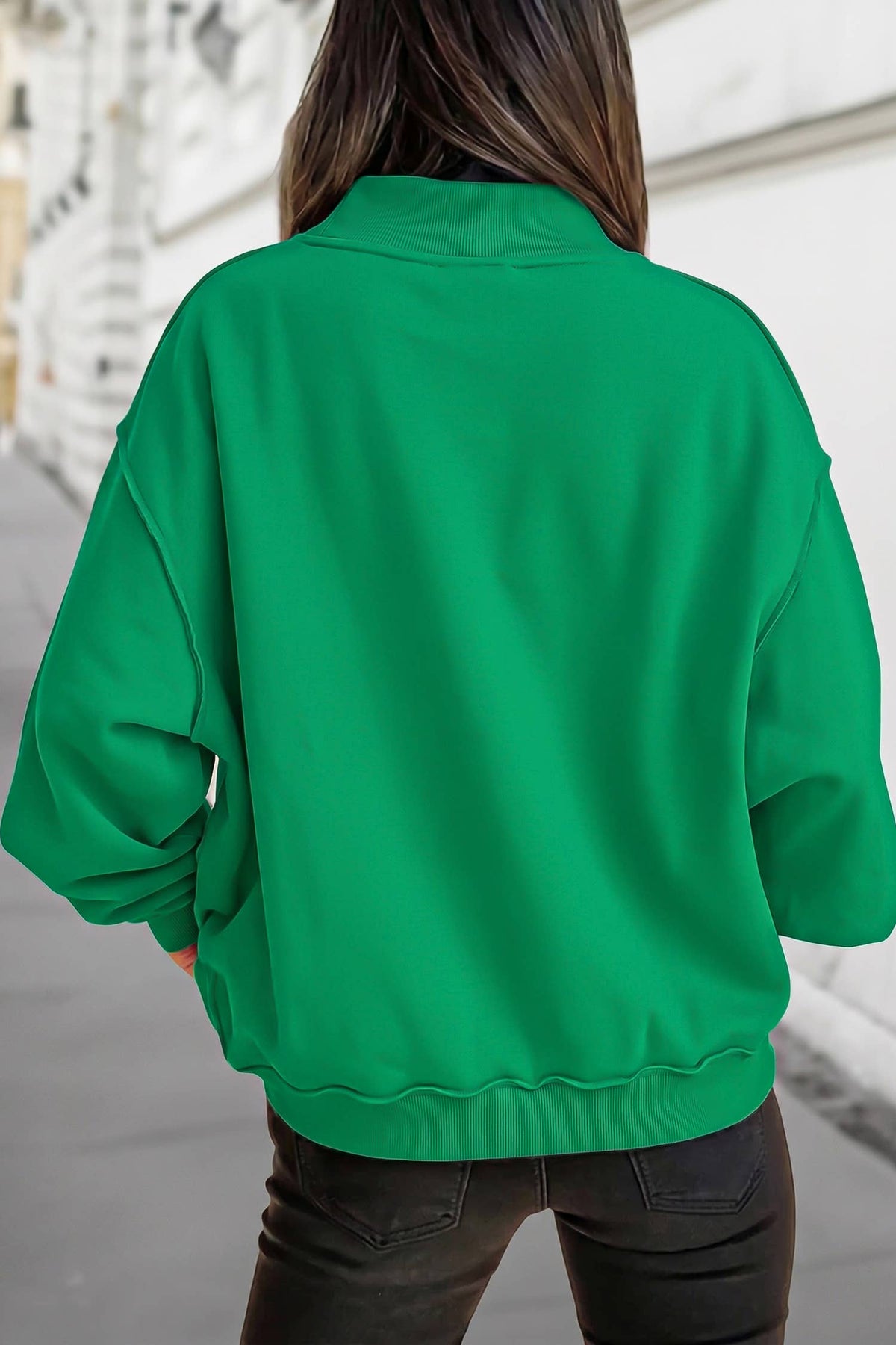 Reversible Oversized Mock Neck Sweatshirt | S-4X