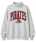 Exposed Seam Embroidered Pirates Mockneck