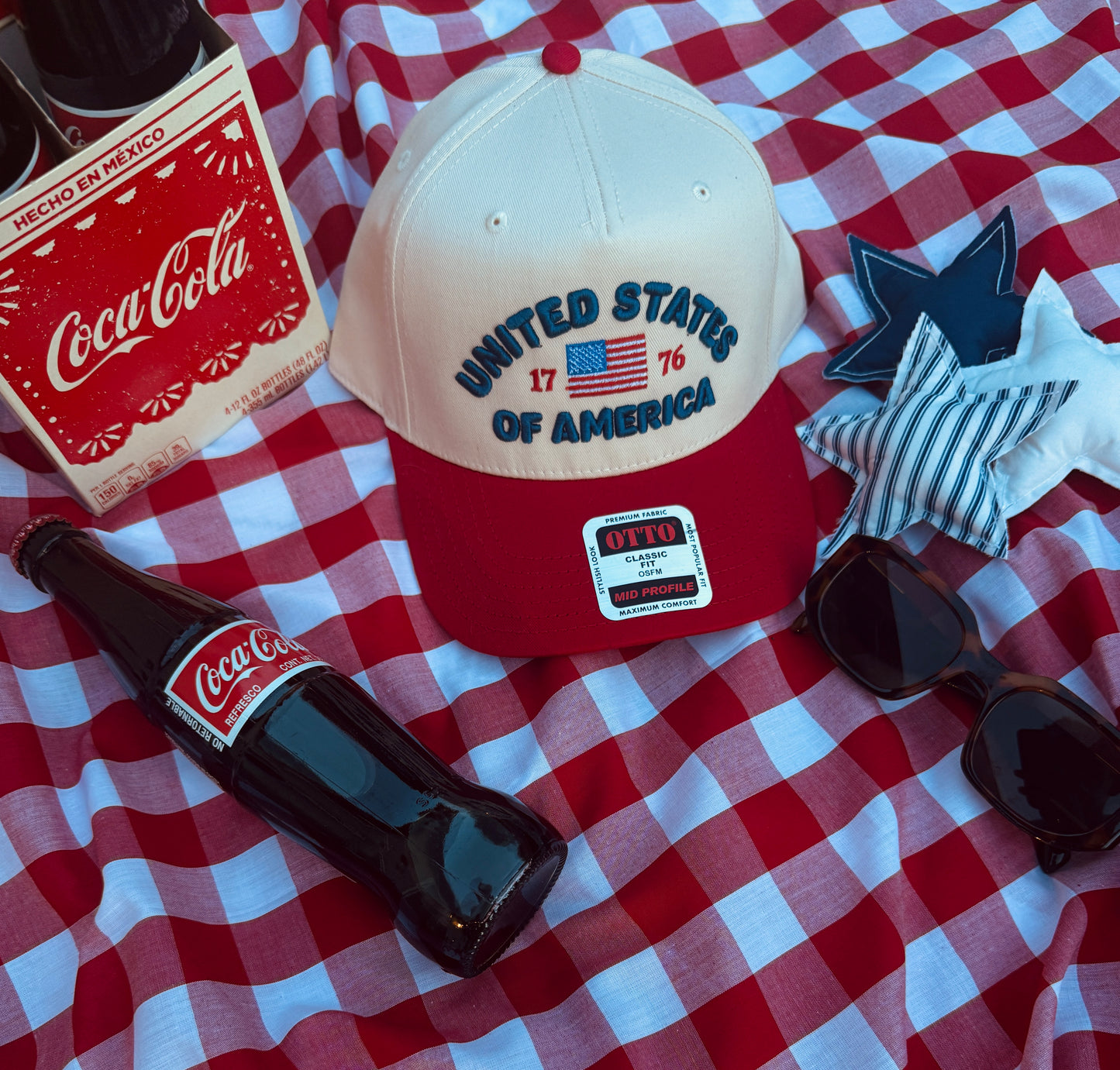 3D Puff United States Of America Canvas Embroidery Hat