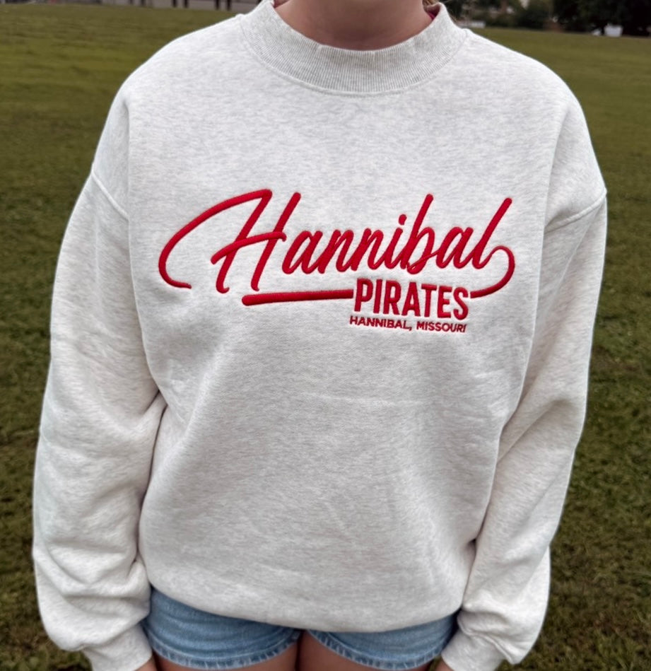 Heavyweight Embroidered Hannibal Pirates Crewneck