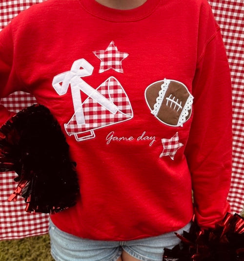 Applique Game Day Embroidered Crewneck